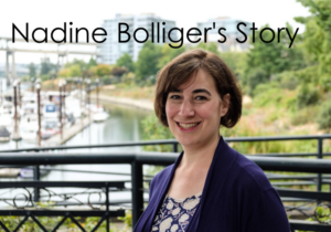 Nadine Bolliger's Story - photo of Nadine standing outside on a bridge.