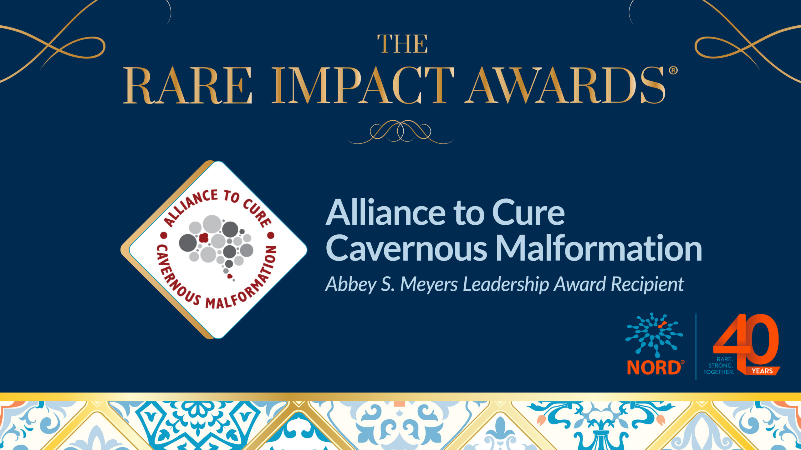 Alliance to Cure Wins Prestigious Rare Disease Organization Award