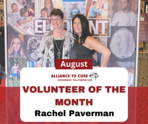 Volunteer of the Month, Rachel Paverman. Rachel is photographed with Connie Lee at the Premier of Eloquent. 