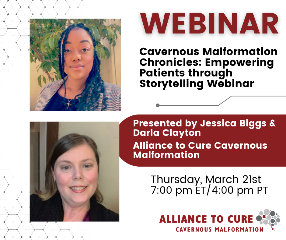 Webinar: Cavernous Malformation Chronicles: Empowering Patients through Storytelling